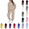 Womens 2 Outfits Sweatsuit Sets Oversized