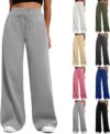Sweatpants Womens Baggy Straight Wide Leg Trousers