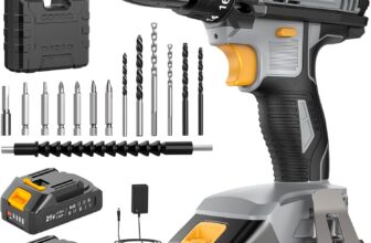 Cordless Drill 21V Bamse, Electric Drill with 2 Batteries 2.0Ah