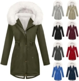 50% off Puffer Coat Women Fleece Lined Waterproof Jacket Ladies Quilted Winter Coats