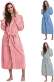 50% OFF Dressing Gown Womens Plus Size Flannel Hooded Shawl