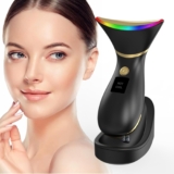 Face Massager Electric,7 Color Light Therapy Wand,3 Modes 45°C HOT/5°C Cold Microcurrent Face Lift Device,Face Sculpting Device with Vibrating,EMS Toning Firming for Enhanced Neck and Shoulder Care