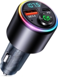50% off CIRYCASE Bluetooth 5.3 Car Adapter, Type-C PD 30W & QC3.0 18W USB Car Charger, Cigarette Lighter Car Bluetooth FM Transmitter for Music & Hands-Free Call, Joystick Button Design & 7 Colors LED Backlit