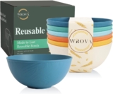 Wrova Unbreakable Plastic Bowls 40oz (1250 ml) Reusable Serving Bowl Microwave and Dishwasher Safe – MultiColour