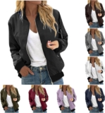 50% OFF Womens Bomber Jacket Lightweight Casual Jackets Zip Up Windbreaker