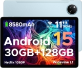 DOOGEE Tab A9 Pro+ Android 15 Tablet, 11 Inch Tablets with 90Hz HD Display, 30GB RAM+128GB ROM/2TB, 8580mAh Tablet
