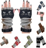 50% off RIKAY Cozy Cat Fingerless Gloves, 2025 Secret Santa Gifts for Women