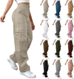 Cargo Trousers for Women UK Elasticated High Waist Sweatpants