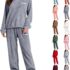 leece Pyjamas Set Women Winter Warm Pjs Set Nightwear Long Sleeve Pajamas Tops And Pants Two Piece Lounge Sets For Women