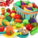 Save 50% on 35 Item Cutting Play Food Toy for Kids Kitchen Pretend,