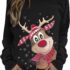 Christmas Tops for Womens Novelty Funny Xmas 3/4 Sleeeve Pullover Lightweight Christmas Tree Sweatshirts Casual