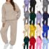 Tracksuit Womens Full Set Women Activewear Fashion 2 Piece Outfits Quarter Zip Sweatshirt
