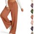 Women’s Cotton Linen Trousers Elastic High Waist Palazzo Pants