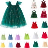 50% off Little Girl Christmas Tutu Dress Floral Ruffle Tulle Skirt