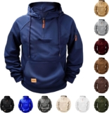 50% off Mens Hoodies 1/4 Zip Sweatshirt Fleece Lined Pullover Hoodie