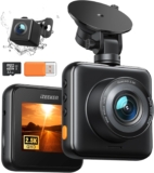2.5K DUAL Dash Cam Front and Rear with FREE CARD