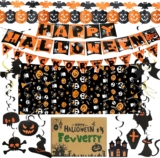 50% OFF 15pcs Superior Reusable Halloween Decorations Halloween Decor Indoor Trick or Treat Banner Garland Hanging Decorations with Gift Box