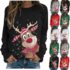 Nuoke Christmas jumper,Christmas jumpers for women,Ugly Long Sleeve Elk Print hoodie plus size Sweatshirt tops Casual funny Comfortable Light