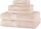 43% OFF Amazon Basics Fade-Resistant 2 Bath(76 x 137 cm), 2 Hand and 2 Washcloths Set, Cotton Set of 6, Blush Pink